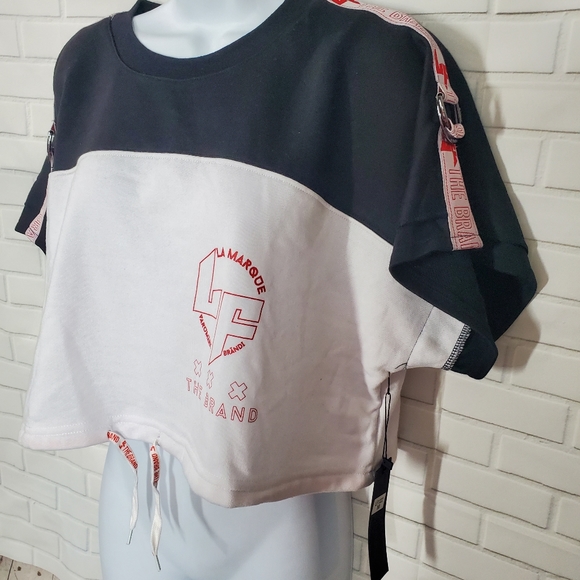 LF Brand Colorblock Crop Top TShirt - Picture 3 of 10